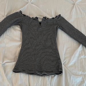 cute off the shoulder striped top
